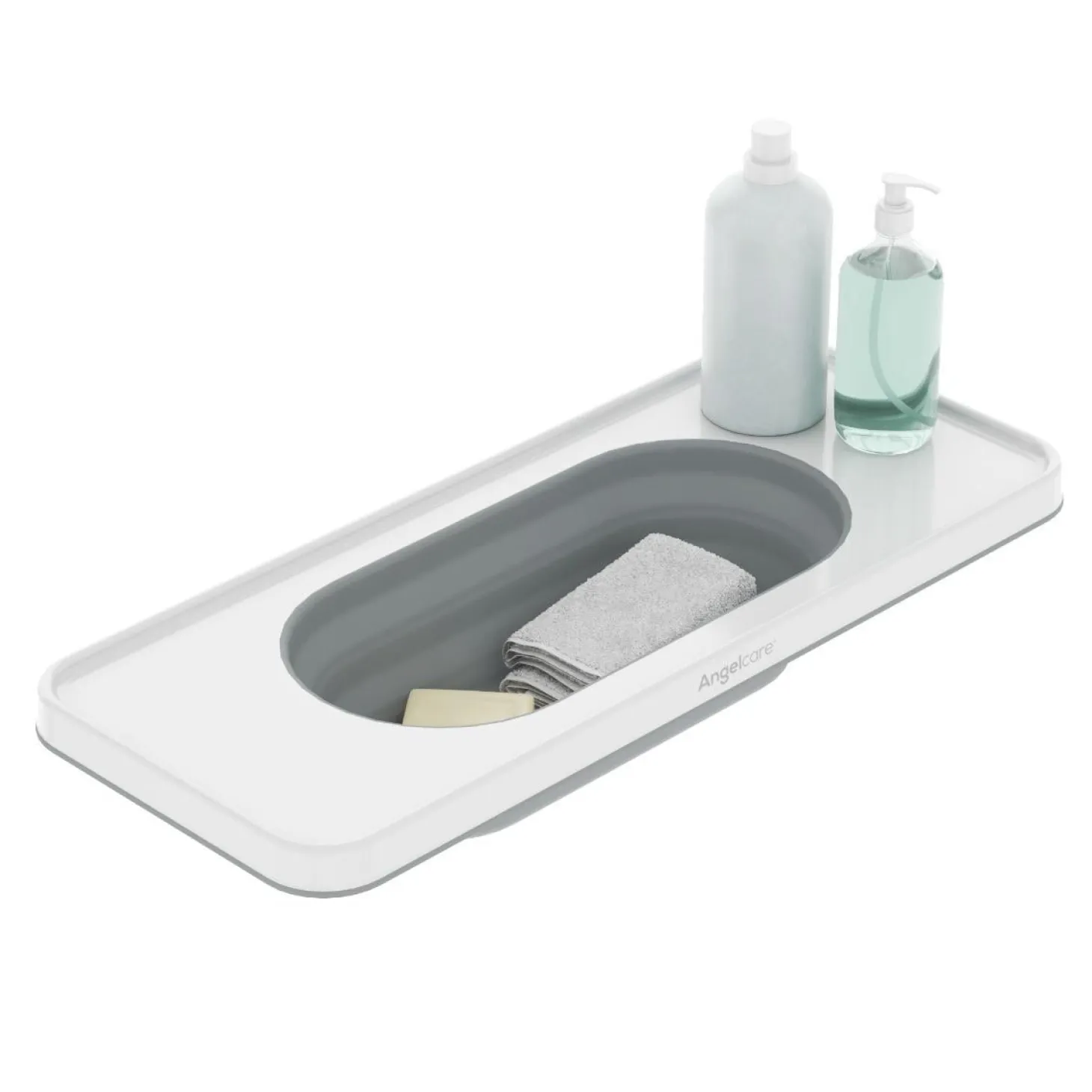 Angelcare Plateau de Bain avec Panier à Jouet Extensible Blanc
