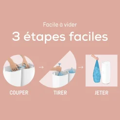 Angelcare                    Poubelle à couches Classic XL avec 1 recharge    Blanc