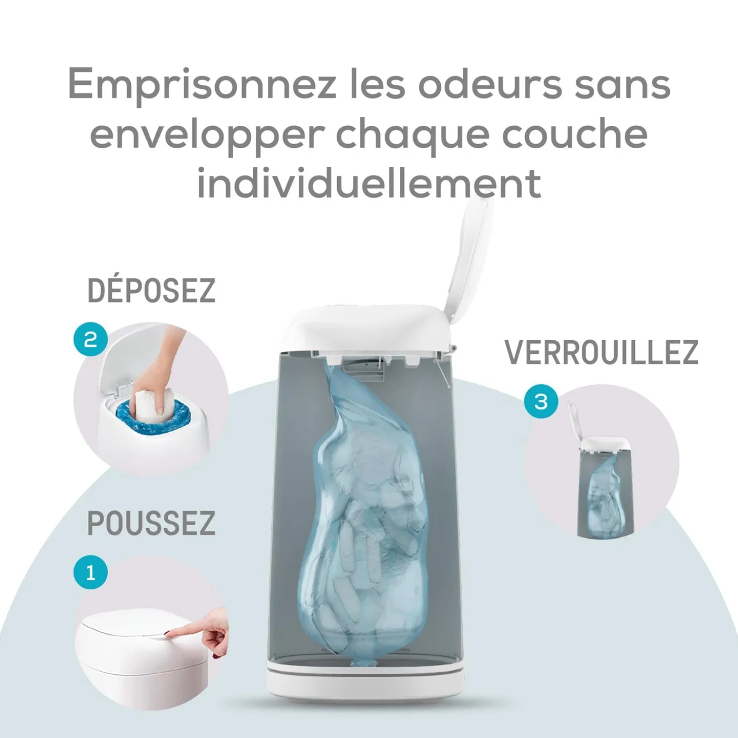 Angelcare Poubelle à couches Dress Up Blanc