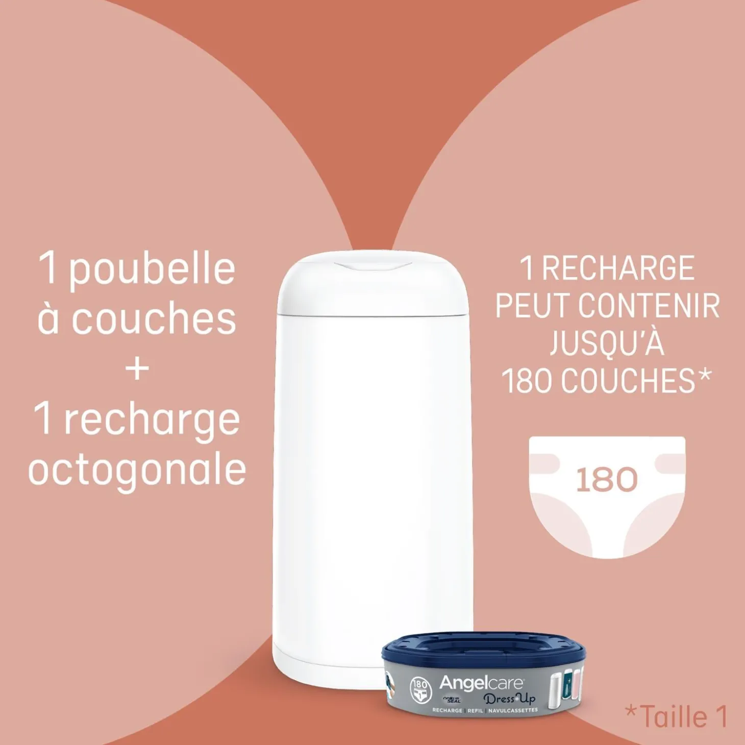 Angelcare Poubelle à couches Dress Up Blanc