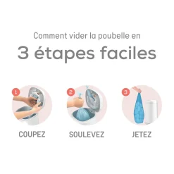 Angelcare                    Starter Pack Poubelle à couches Dress Up+ 3 recharges octogonales    Blanc