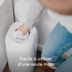 Angelcare                    Starter Pack Poubelle à couches Dress Up+ 3 recharges octogonales    Blanc