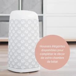 Angelcare                    Starter Pack Poubelle à couches Dress Up+ 3 recharges octogonales    Blanc