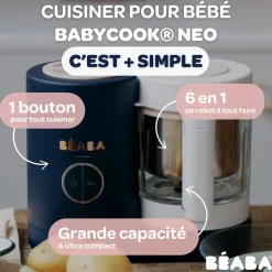 Béaba                    Babycook Néo Robot Bébé 6 en 1, Made in France    Night Blue