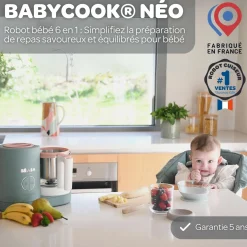 Béaba Babycook Néo Robot Bébé 6 en 1, Made in France Eucalyptus