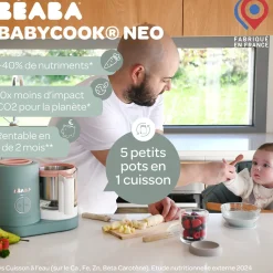 Béaba Babycook Néo Robot Bébé 6 en 1, Made in France Eucalyptus