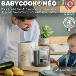 Béaba                    Babycook Néo Robot Bébé 6 en 1, Made in France    Grey/White