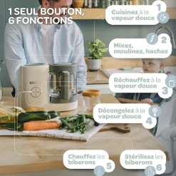 Béaba                    Babycook Néo Robot Bébé 6 en 1, Made in France    Grey/White