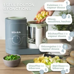 Béaba Babycook Néo Robot Bébé 6 en 1, Made in France Gris Mineral