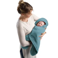 Béaba Babynomade double polaire Bleu Baltique/Blanc 0-6 mois