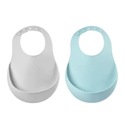 Béaba                    2 bavoirs silicone    Light Mist/Airy Green