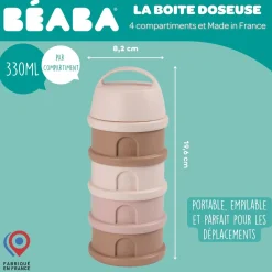 Béaba Boîte Doseuse 4 Compartiments Barbe à Papa Rose