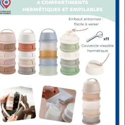 Béaba Boîte Doseuse 4 Compartiments Barbe à Papa Rose
