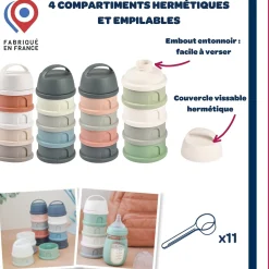 Béaba Boîte doseuse 4 compartiments Cotton White/Terracotta
