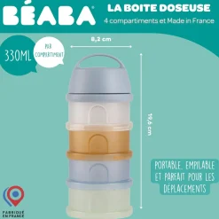 Béaba Boîte Doseuse 4 Compartiments Galet Translucide