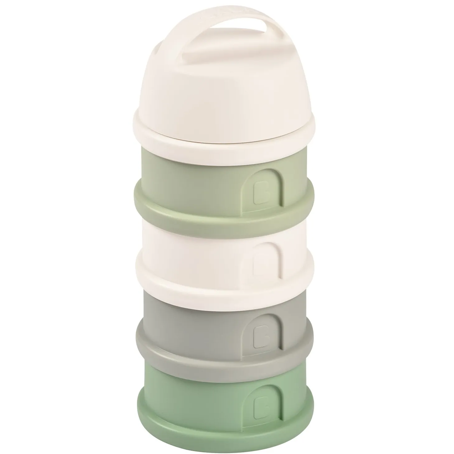 Béaba Boîte doseuse pour lait en poudre 4 compartiments Cotton White/Sage Green