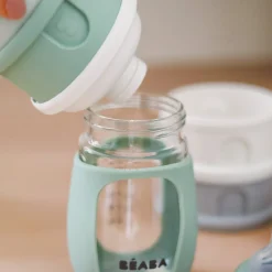 Béaba Boîte doseuse pour lait en poudre 4 compartiments Cotton White/Sage Green