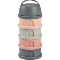 Béaba Boîte doseuse pour lait en poudre 4 compartiments Mineral Grey/Pink