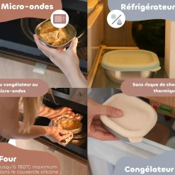 Béaba Boîtes Repas Inox Multi-Usage x3 BigLove