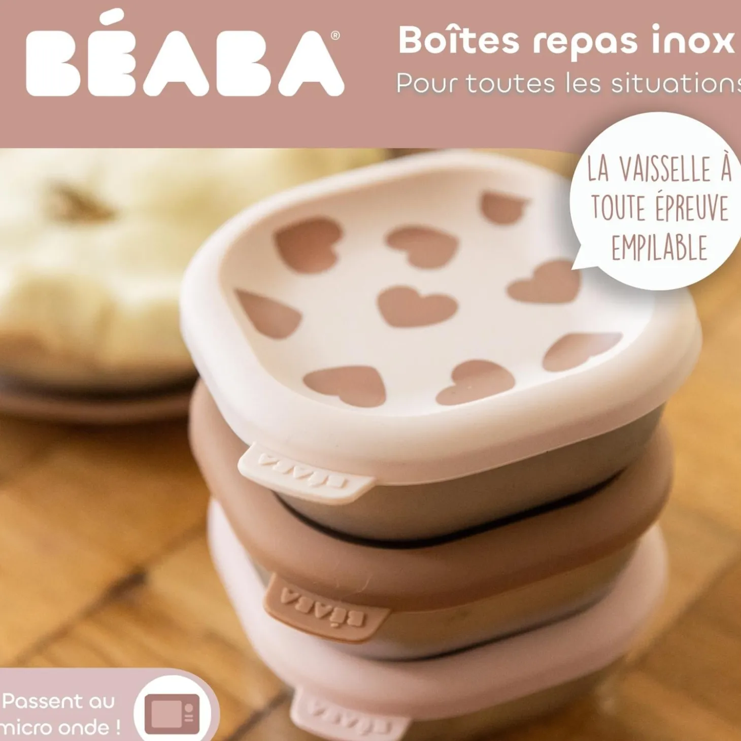 Béaba Boîtes Repas Inox Multi-Usage x3 BigLove