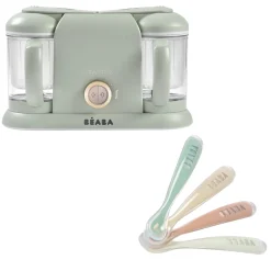Béaba Bundle Robot cuiseur Babycook Duo + Lot de cuillères 1er âge Vert