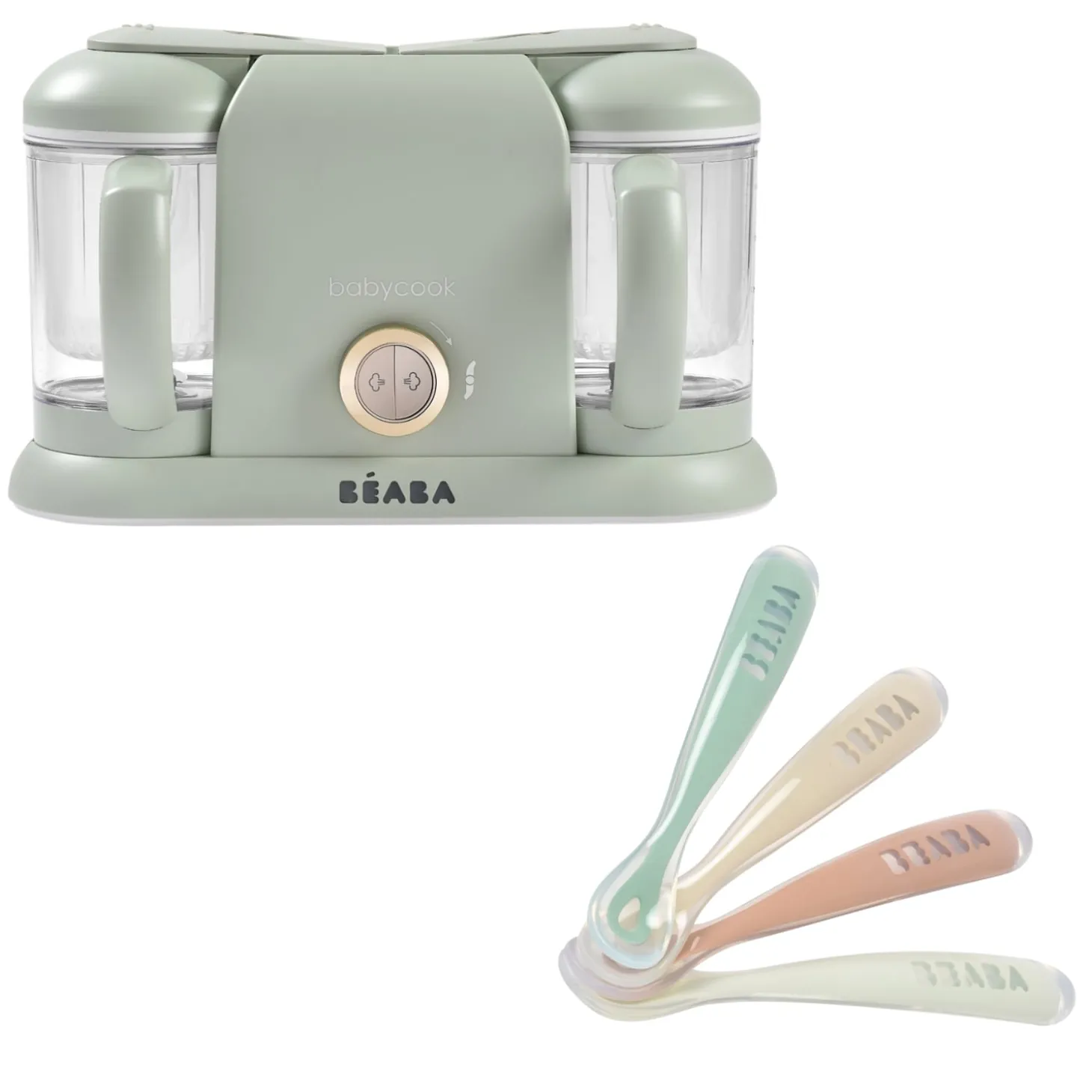 Béaba Bundle Robot cuiseur Babycook Duo + Lot de cuillères 1er âge Vert