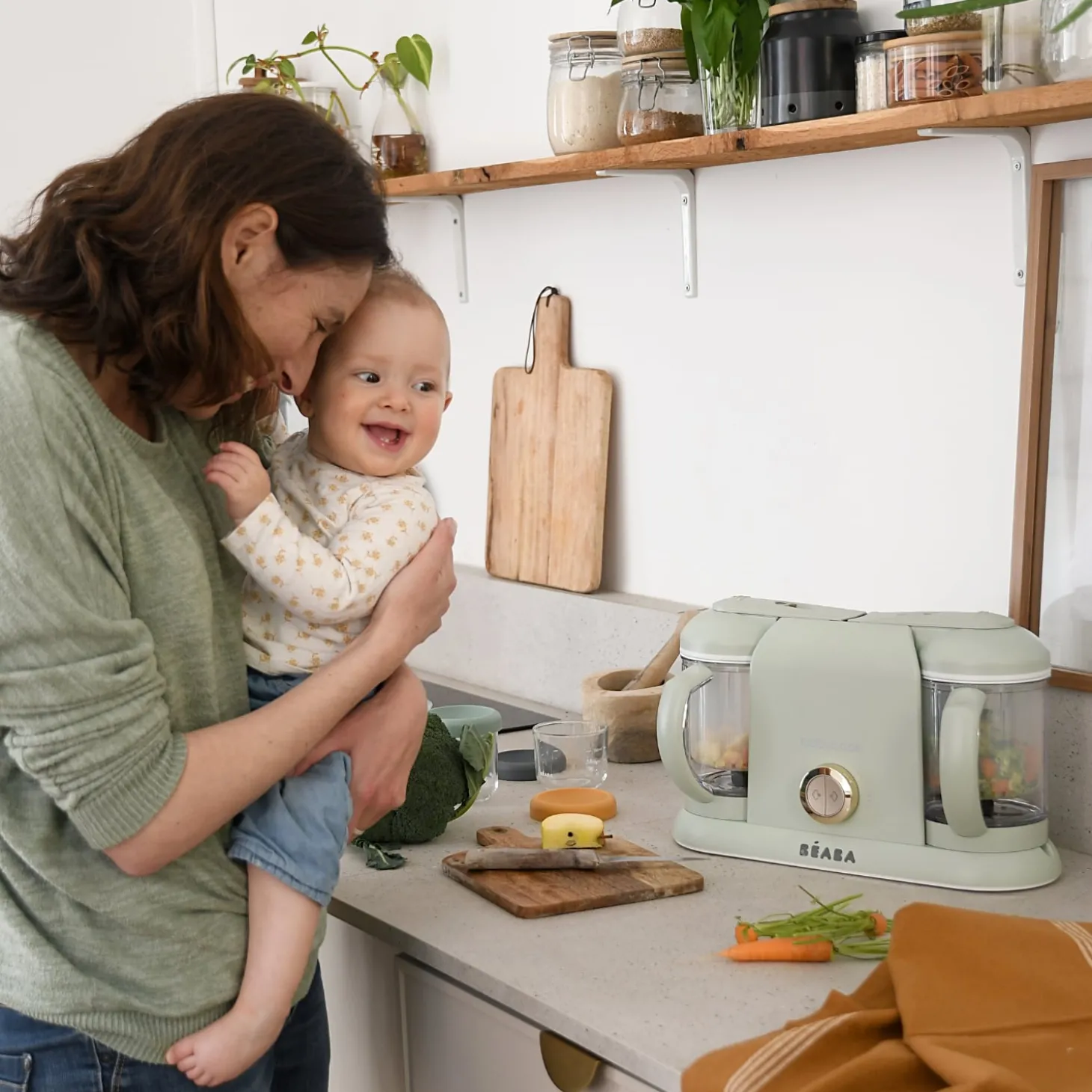 Béaba Bundle Robot cuiseur Babycook Duo + Lot de cuillères 1er âge Vert