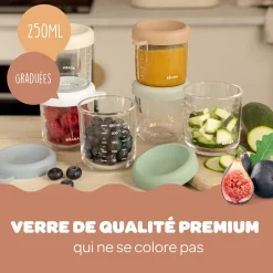 Béaba Coffret 6 Portions Verre Natural Color Mix 250 ml