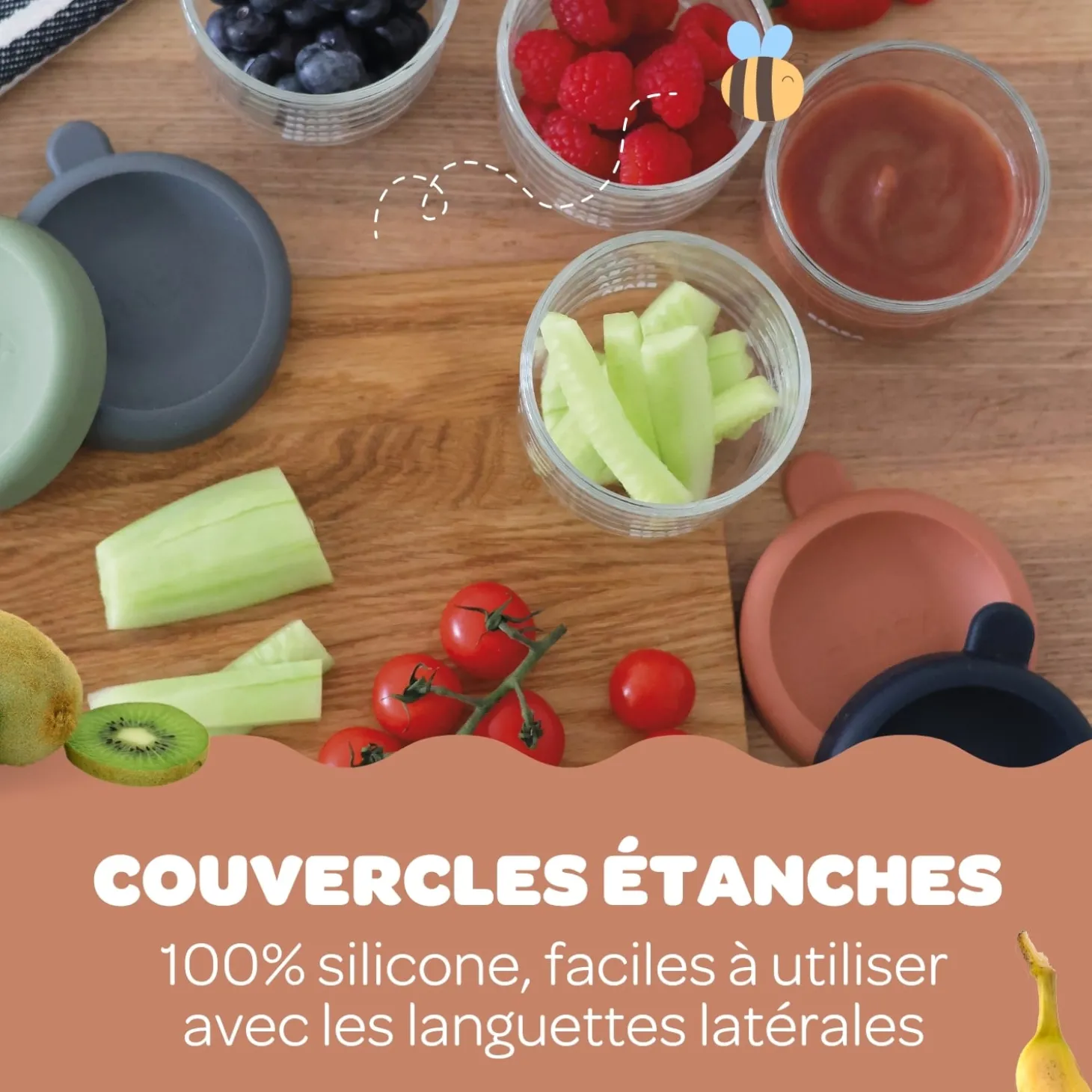 Béaba Coffret 6 Portions Verre Natural Color Mix 250 ml