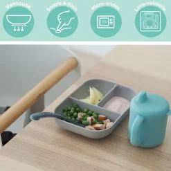 Béaba Coffret repas d'apprentissage en silicone Pink 8 mois+
