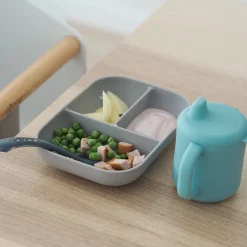 Béaba Coffret repas d'apprentissage en silicone Blue 8 mois+