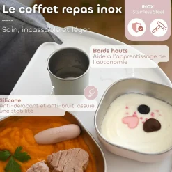 Béaba                    Coffret Repas Inox 3 Pièces    Barbe A Papa