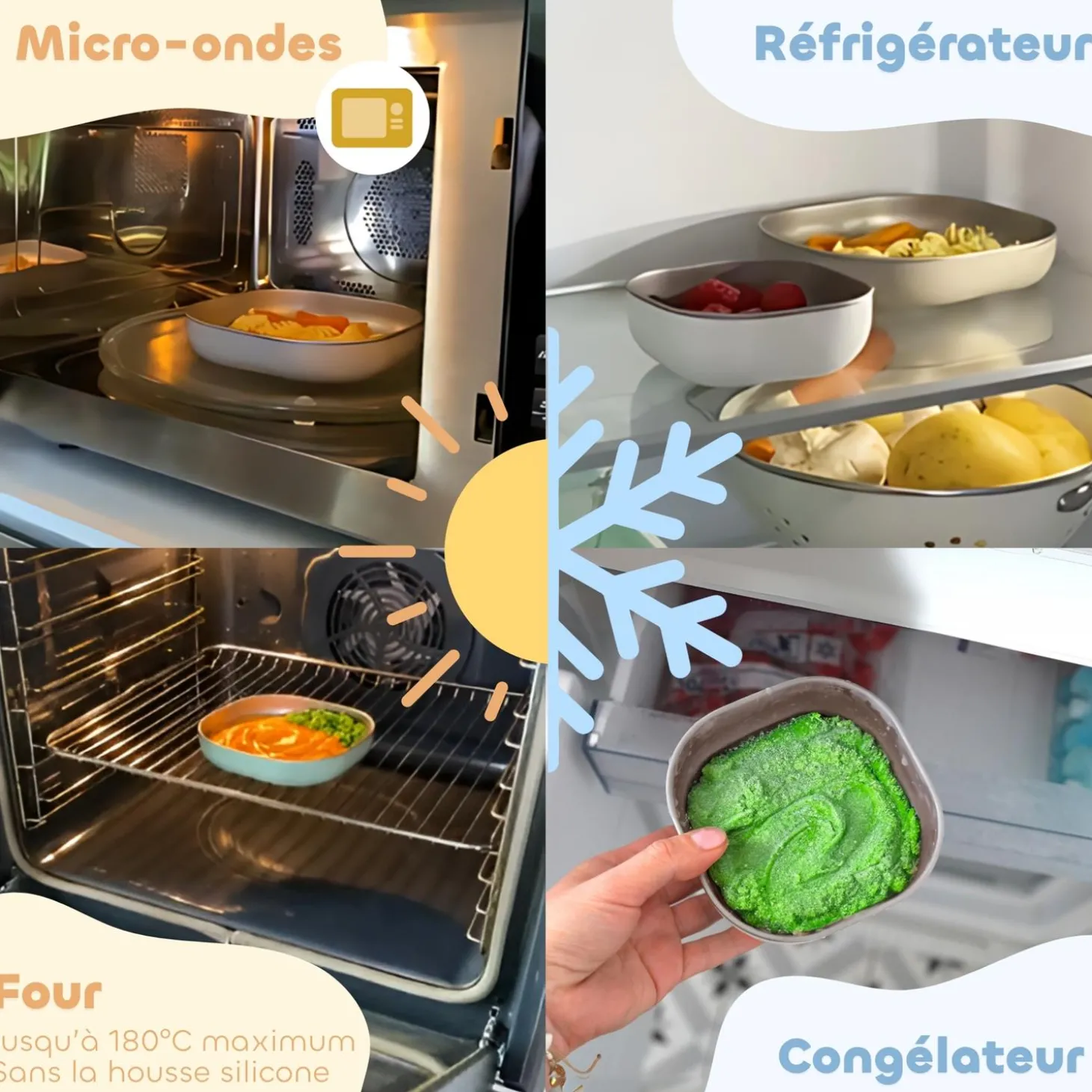 Béaba Coffret Repas Inox 3 Pièces Barbe A Papa