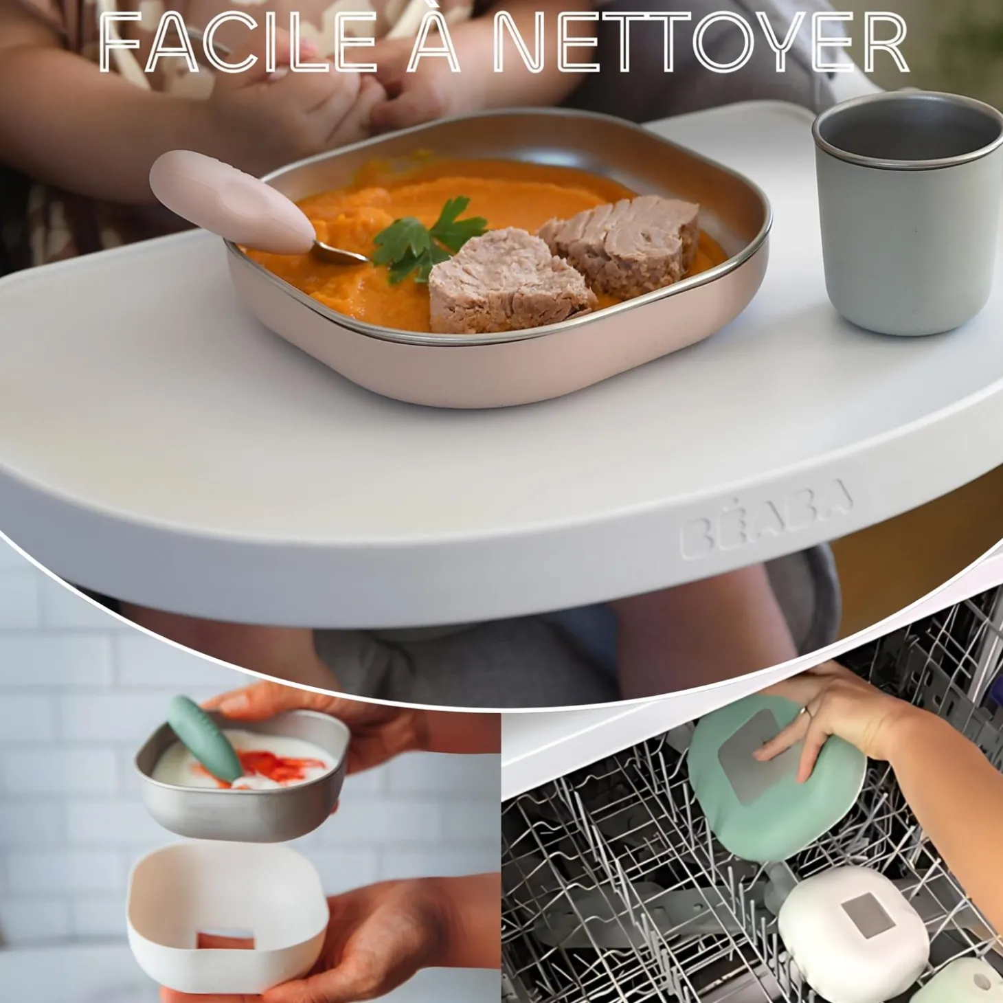 Béaba Coffret Repas Inox 3 Pièces Barbe A Papa