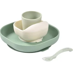 Béaba                    Coffret Repas Silicone 4 pièces    Sage Green