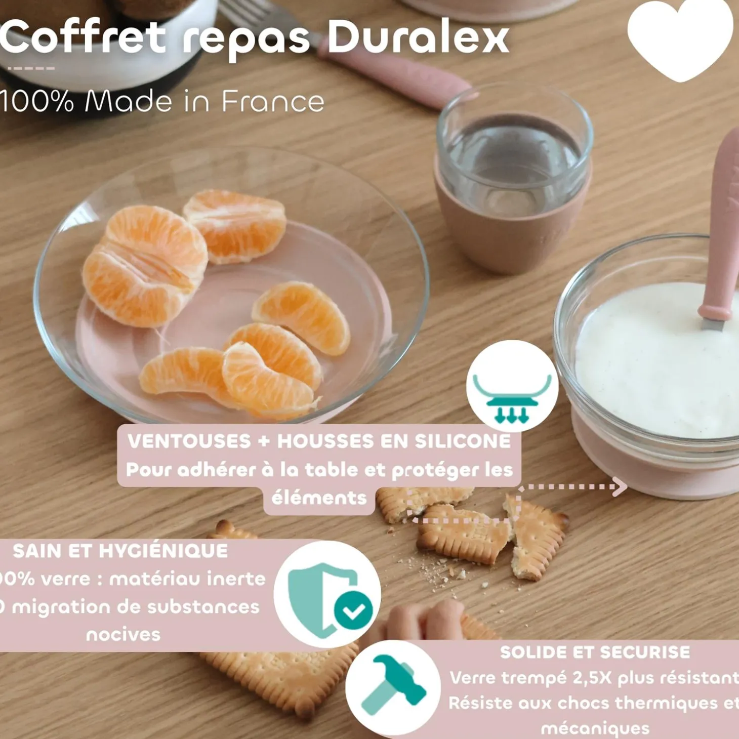 Béaba Coffret Repas Verre Duralex Natural