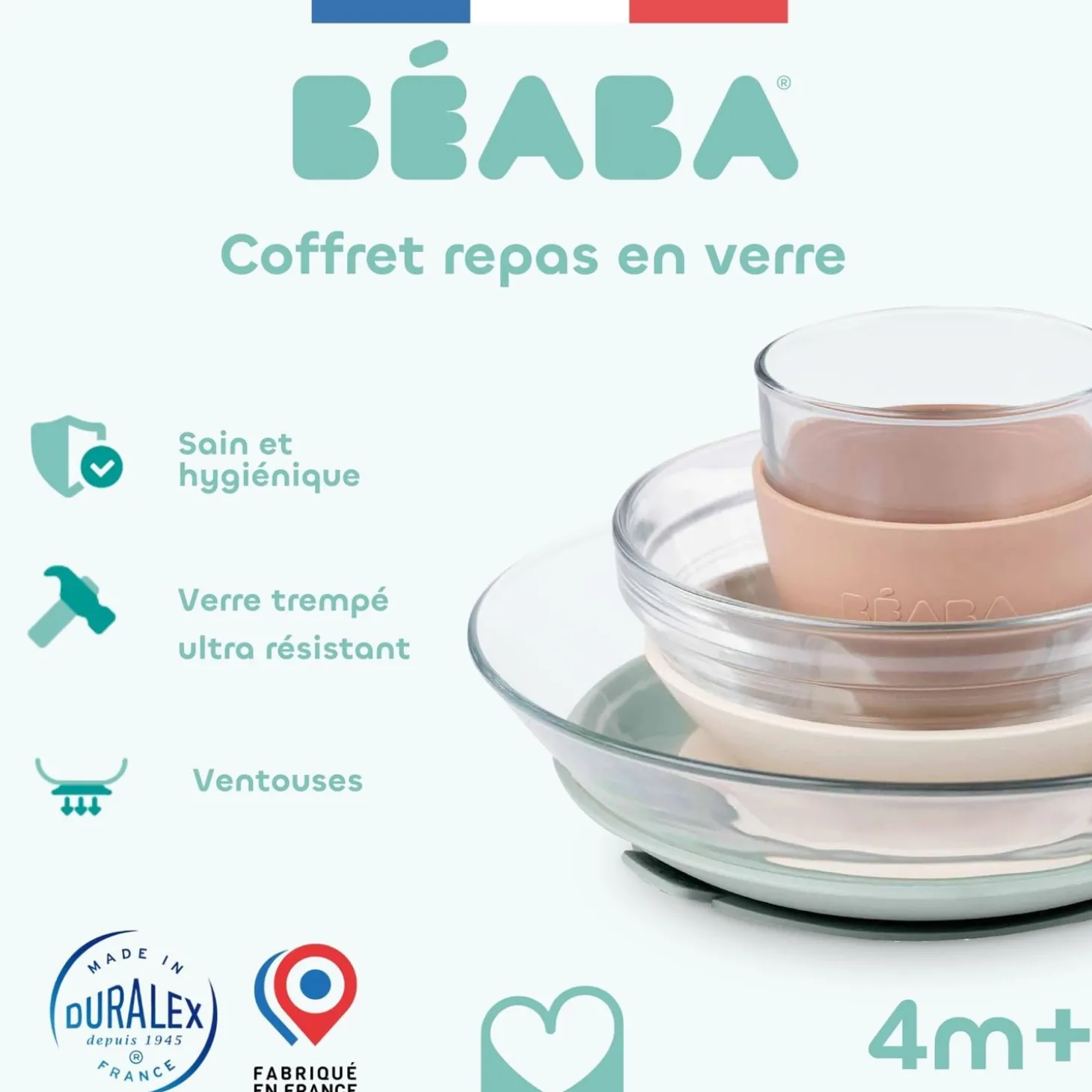 Béaba Coffret Repas Verre Duralex Natural