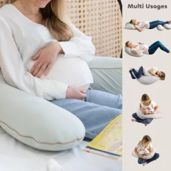 Béaba                    Coussin de maternité Big Flopsy French Terry    Vert de gris