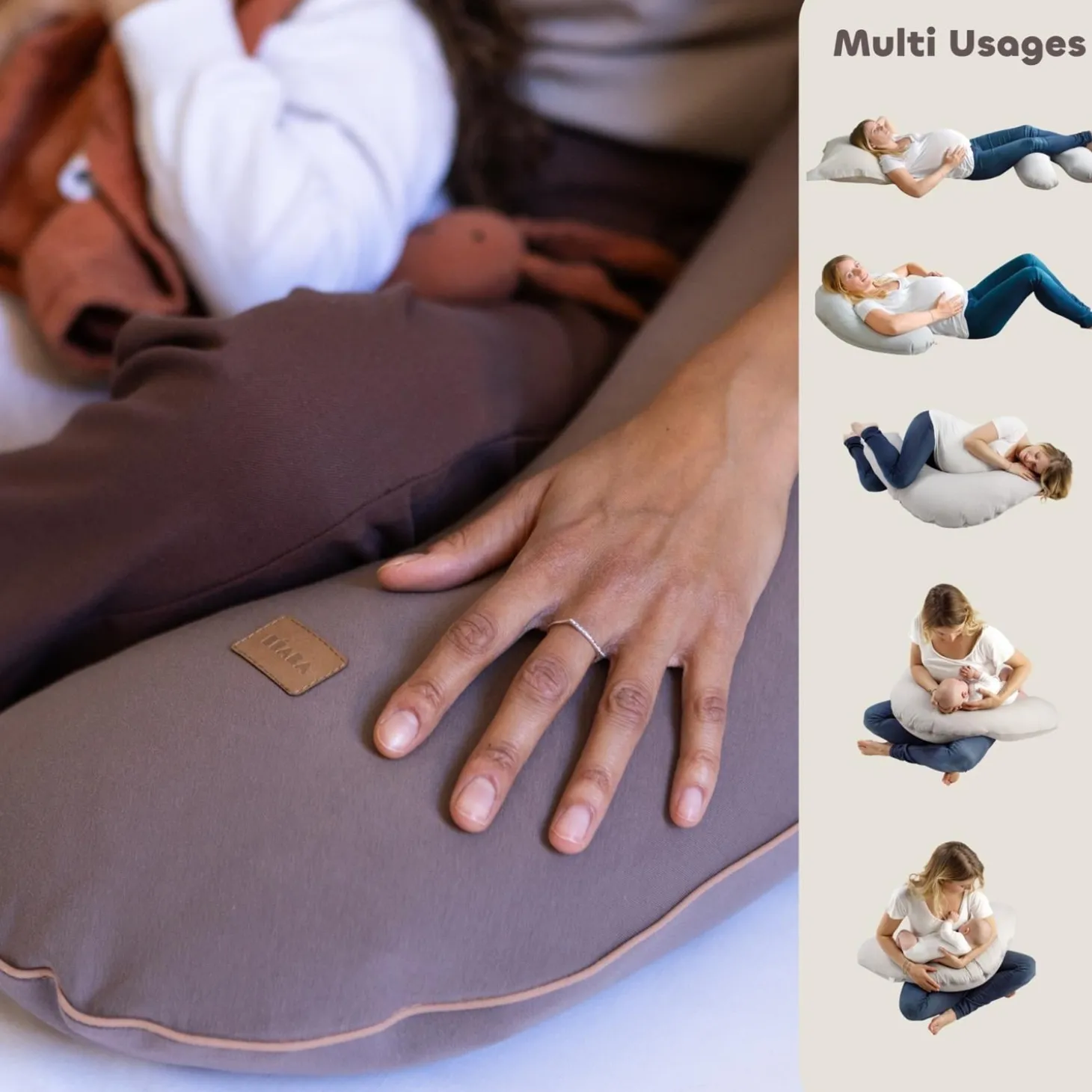 Béaba Coussin de maternité Big Flopsy French Terry Cacao