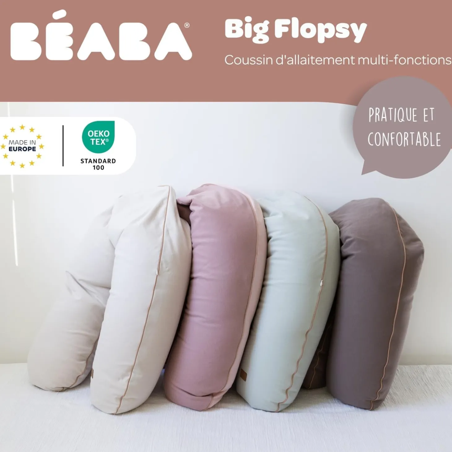 Béaba Coussin de maternité Big Flopsy French Terry Cacao