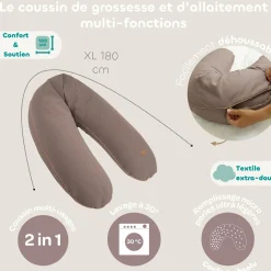Béaba Coussin de maternité Big Flopsy French Terry Cacao