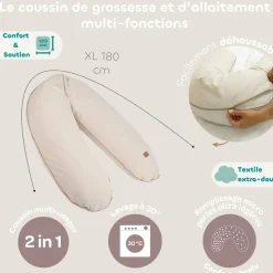 Béaba                    Coussin de maternité Big Flopsy French Terry    Terre d'argile