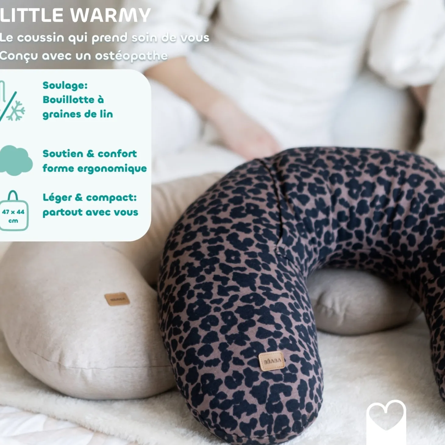 Béaba Coussin Little Warmy Jersey Argile Chiné