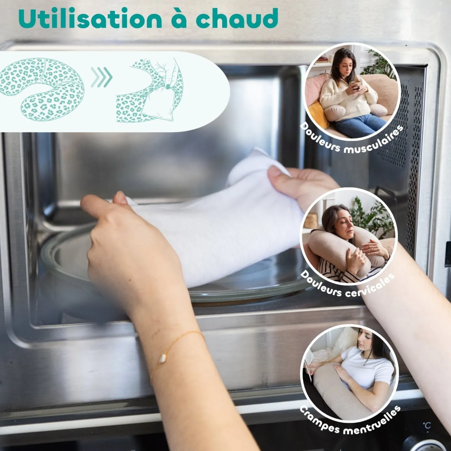 Béaba Coussin Little Warmy Jersey Argile Chiné
