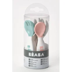 Béaba                    6 cuillères et 4 fourchettes    Rose/Bleu/Gris