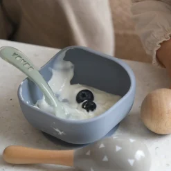 Béaba                    Cuillère silicone 2ème âge      Vert de gris