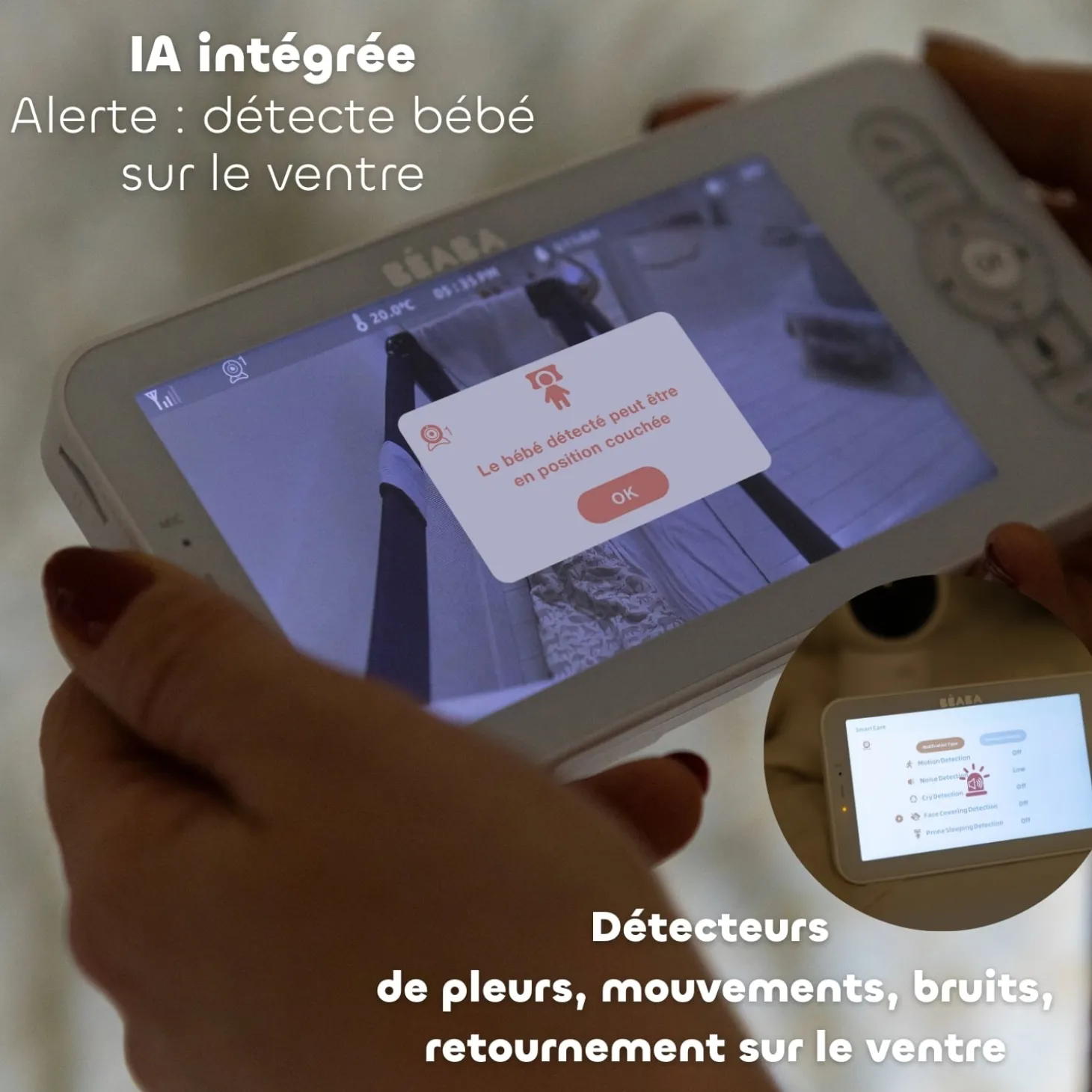 Béaba Ecoute Bébé Vidéo Zen Smart Ai Blanc