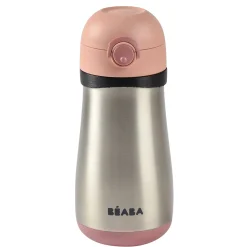 Béaba Gourde inox avec anse Old Pink 350 ml