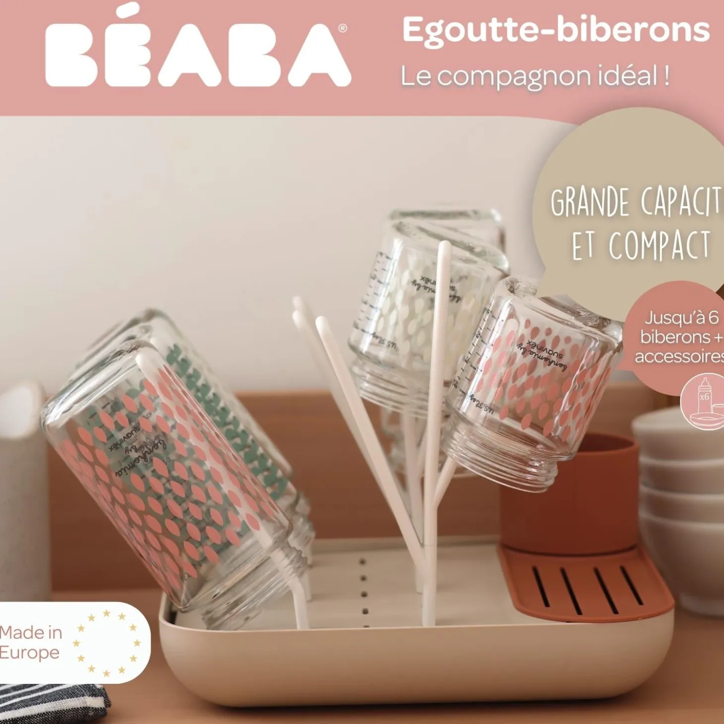 Béaba Égoutte Biberons Forêt Terracotta/Clay
