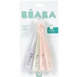Béaba                    Lot de 4 cuillères silicone 1er âge      Barbe À Papa